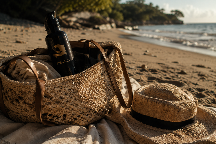 Sac de plage et flacon Maskriti